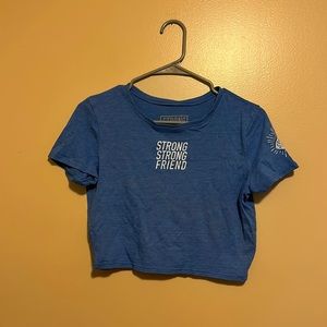 MegSquats- Strong Strong Friend Blue Crop- Size Large